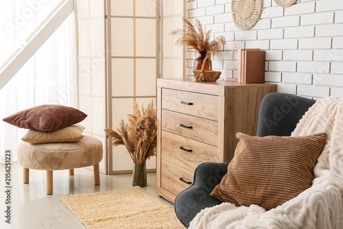 Cozy living room interior w...