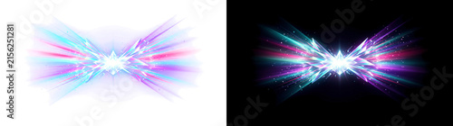 Prismatic Meteor Light Burst with Split Beam Rays for Luminous Design Overlay