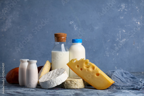 Different dairy products wi...