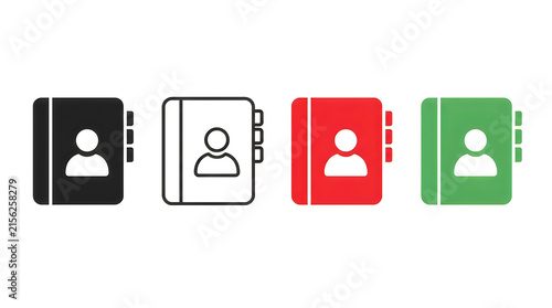 Flat design mobile phone contact icons set