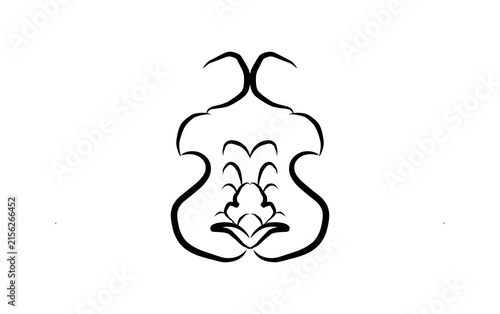 Elegant Abstract Violin Ornamental Line Art