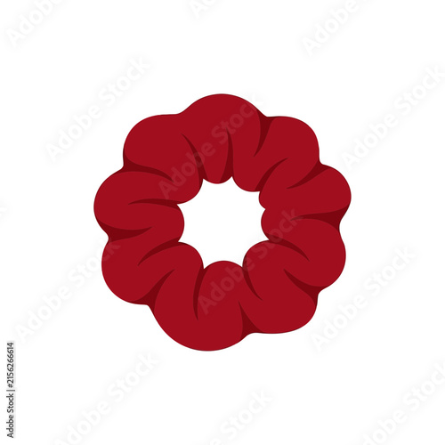 Isolated Red Scrunchie Hair Accessory