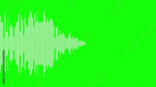 Audio waveform transition on green screen background