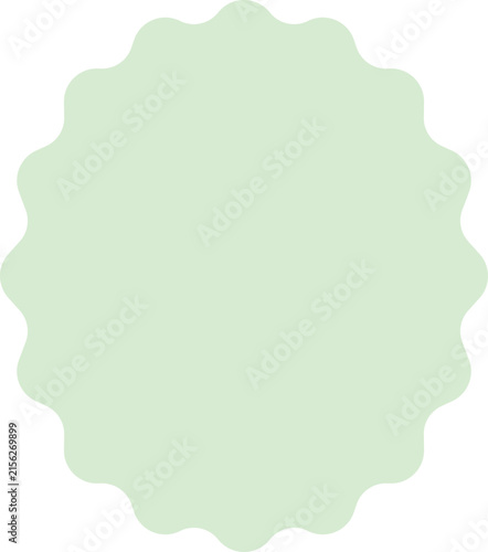 Moss Green Scalloped Solid Scalloped Circle Shape Frame