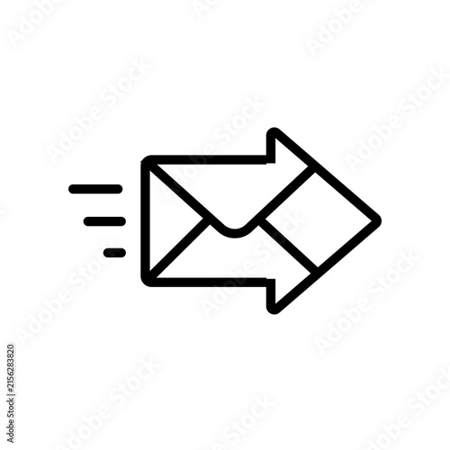Email send arrow outline icon vecto