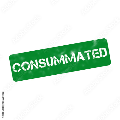 Принти на полотні Consummated green rubber stamp, distressed textured ink seal, professional busin