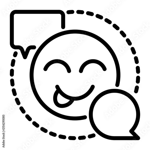 Happy icon, line icon style