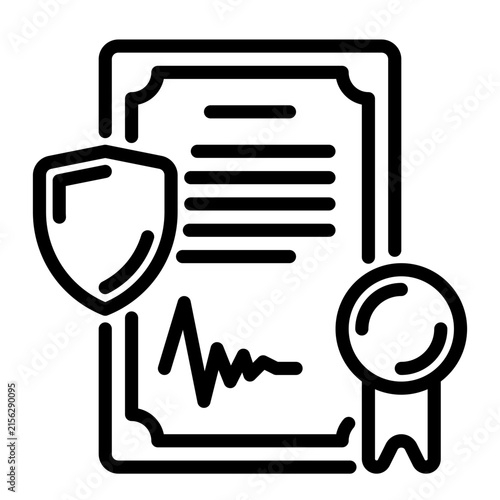 Certification icon, line icon style