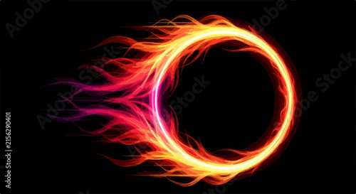 Vibrant energy flow abstract ring visualization