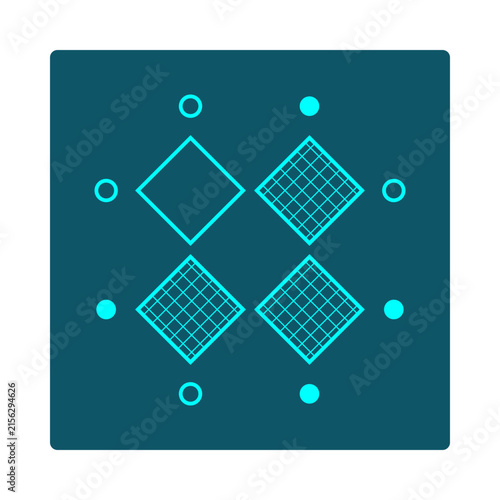 Boolean OR Diamond Truth Table Icon – symmetric logic puzzle grid, cross-hatched result cells, vector for computer science education