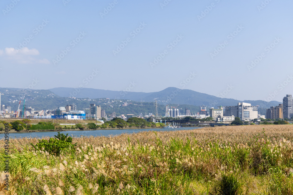 Naklejka premium River view in Taipei city in Taiwan