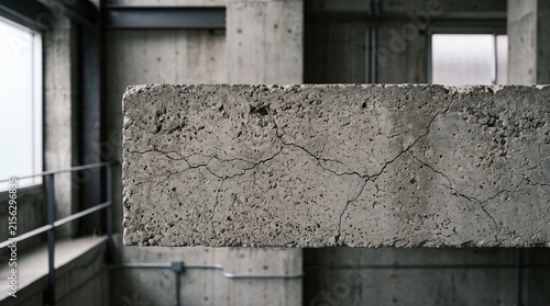 Close-up of cracked concrete wall texture with rough surface and natural weathering effects