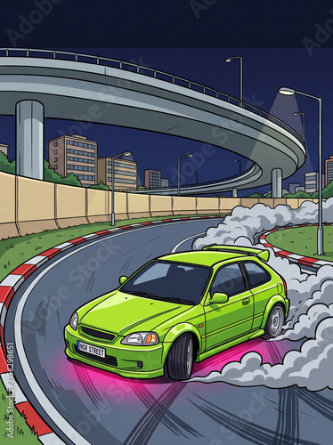 LCGC green car drifting track