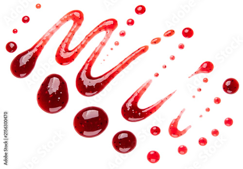 Photography Red Berry Jam Drips isolated