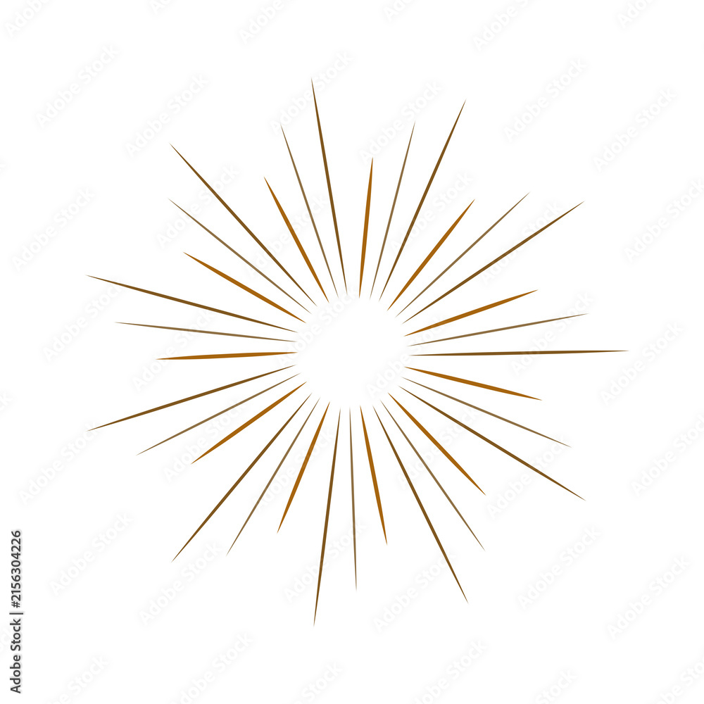 Obraz premium Vintage Gold Sunburst Radiant Starburst on Black Background