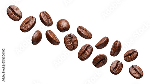 Canvas Print Assortment of roasted coffee beans png isolated on transparent background