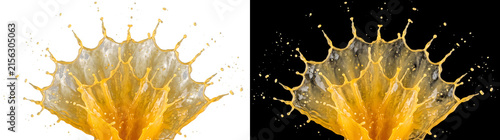 Canvastavla Juice Splash crown fanning outward with golden spikes and droplets for drink use