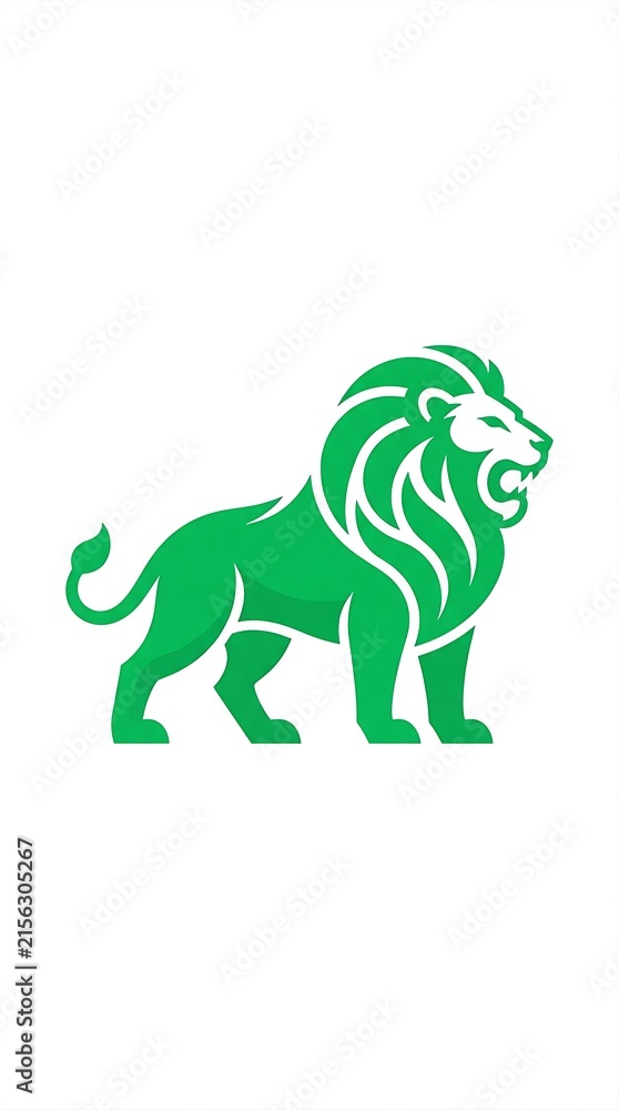 Fototapeta premium Lion Solid Filled Vector Icon – Wild Animal Symbol