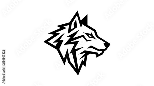 Geometric wolf head profile logo icon.