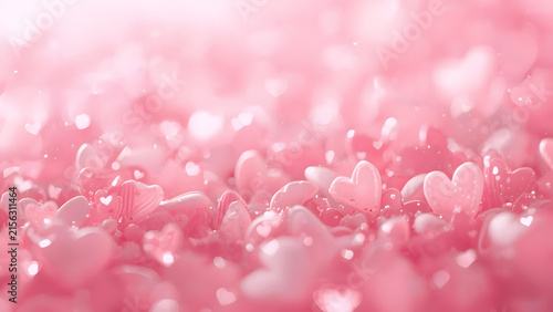 Romantic Pink Hearts Bokeh Background - Valentine's Day Love Celebration
