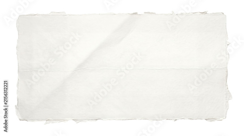 Foto Vintage torn paper strip, white textured ripped sheet with rough edges, blank st