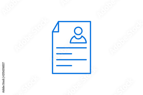 Resume icon showing a profile avatar and text lines ideal for job application, recruitment, CV, profile and HR-related web or print design projects