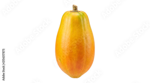 Cuadro en lienzo papaya fruit with green stem on png isolated on transparent background