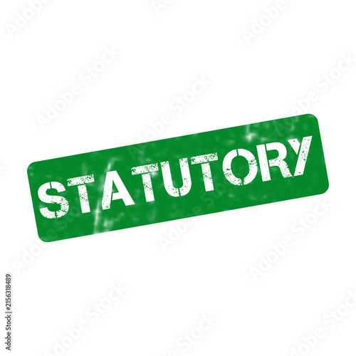 Cuadro en lienzo Statutory green rubber stamp, distressed legal ink stamp on white background, of