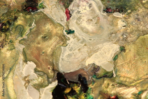Obraz na płótnie Inks, oil, water and mica powders create these cool abstract images
