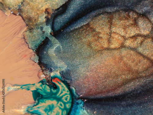 Фотография Inks, oil, water and mica powders create these cool abstract images