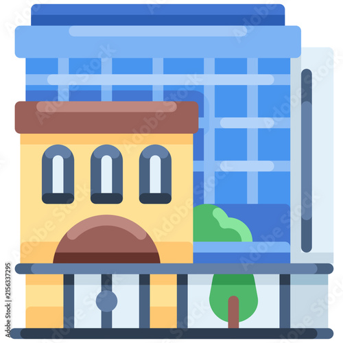 Obraz na płótnie building flat icon illustration