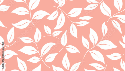 Minimal Botanical Leaf Seamless Pattern