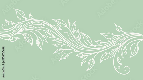 Elegant Floral Vine Flourish Line Art