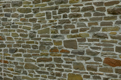 Exterior wall surface made of natural stone masonry