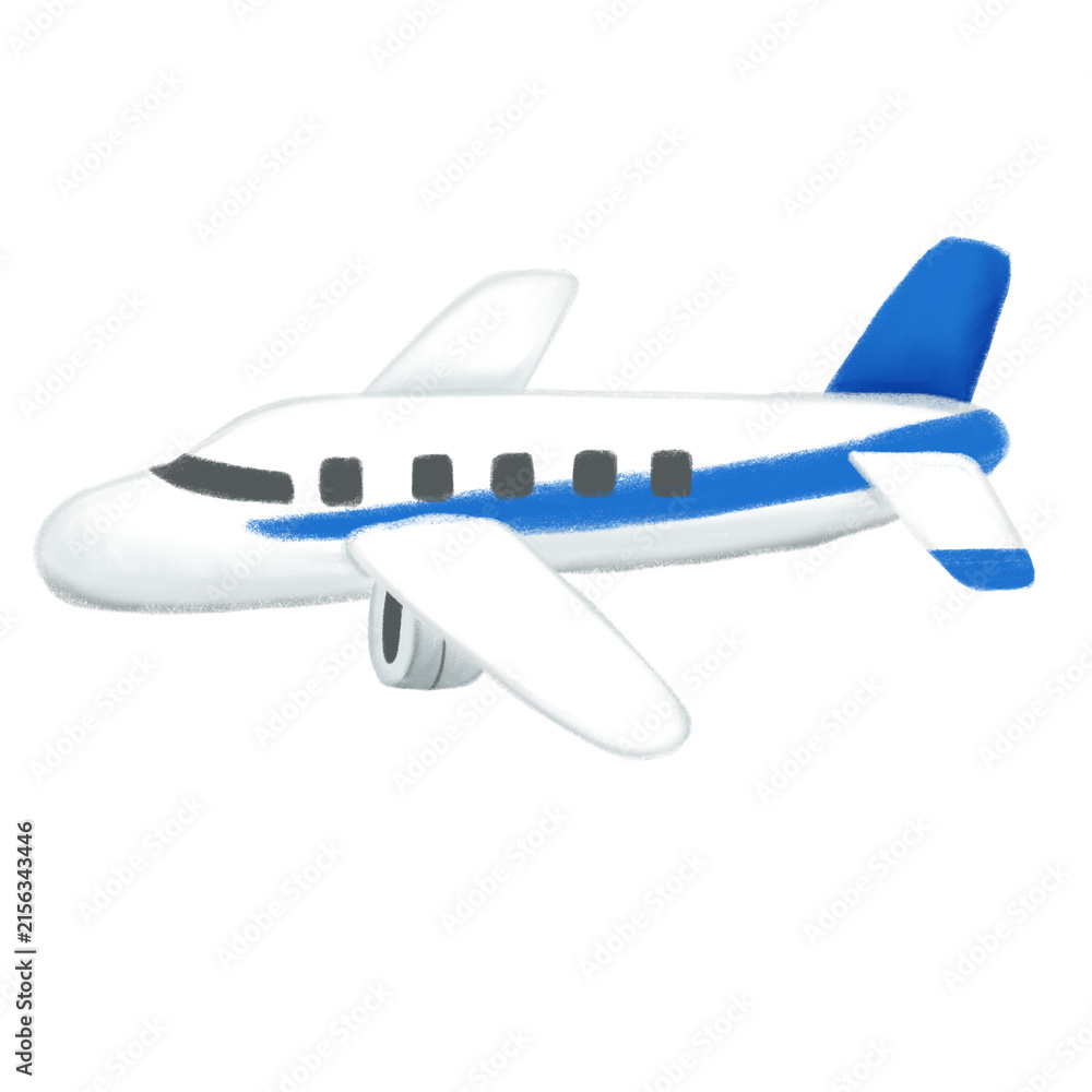 Naklejka premium Hand Drawn Airplane Clipart Isolated on Transparent Background