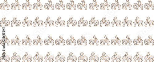 Delicate Repeating Floral Motif Border Embroidery Pattern for Textile