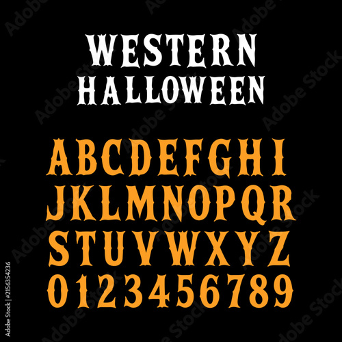 Western Halloween is a bold, rugged, and spooky display font that combines classic Wild West character with a dark Halloween atmosphere. Inspired by western posters, cowboy typography, and haunted.