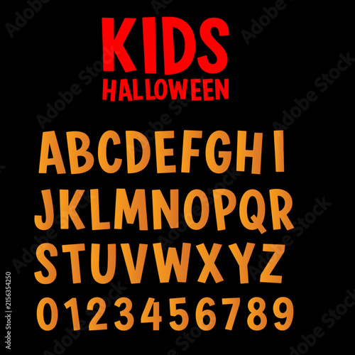 Kids Halloween is a fun, playful, and spooky Halloween font designed especially for children’s crafts, Halloween parties, invitations, posters, costumes, stickers, greeting cards, and T-shirt designs