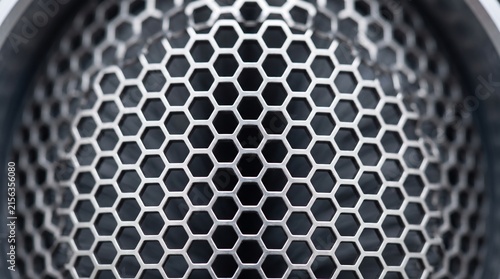 Metal Honeycomb Mesh Filter with Hexagonal Pattern. Industrial Air Purification Component Design and Mechanical