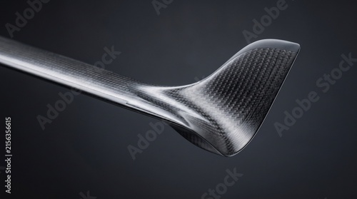 Carbon Fiber Winglet Component with Textured Weave Pattern. Aerospace Engineering Design, High-Performance Aircraft Part