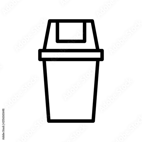 Trash Bin Simple Line Icon