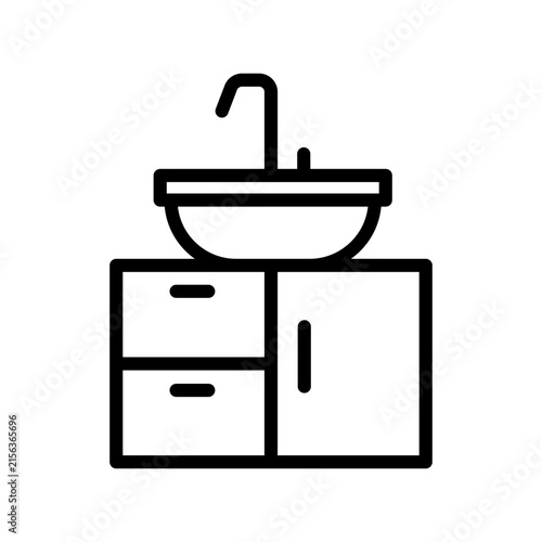Bathroom Vanity Sink Simple Line Icon