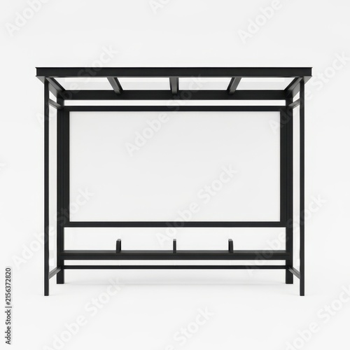 Modern metal coat rack isolated on white background