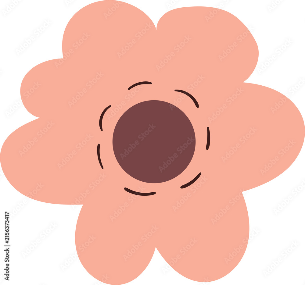 Fototapeta premium hand drawn cute cartoon flowers for icon and plant sticker