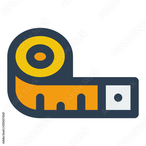 tape measure filled outline icon