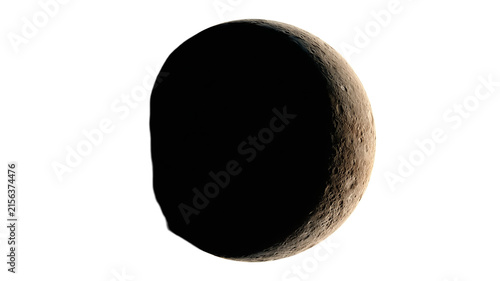 Highly realistic crescent moon with intricate details and eerie Halloween colors, isolated PNG on transparent background