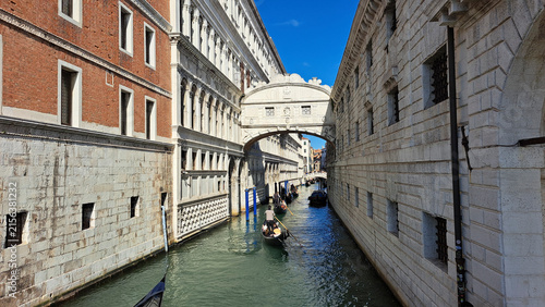  Italy, Venice, October 01, 2025,  Bridge of Sighs in Venice - connects the east wall of the Doge's Palace with the building of the former prison