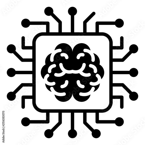 AI Chip Solid Icon