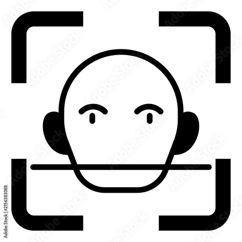 Face Recognition Solid Icon