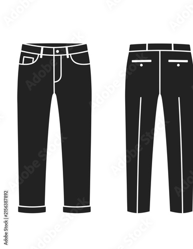 Jeans and dress trousers silhouettes.